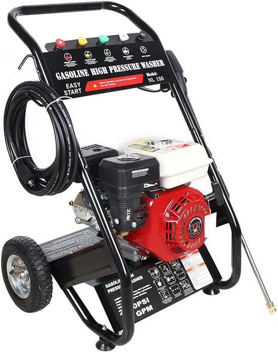 Professionele Hogedrukreiniger op Benzine - Krachtige 6,5 pk Motor en 190 Bar Werkdruk van Kraft&Dele