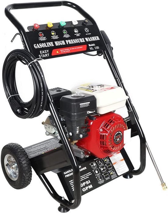 Professionele hogedrukreiniger op benzine - Motor van 6,5 pk - Werkdruk 190 bar