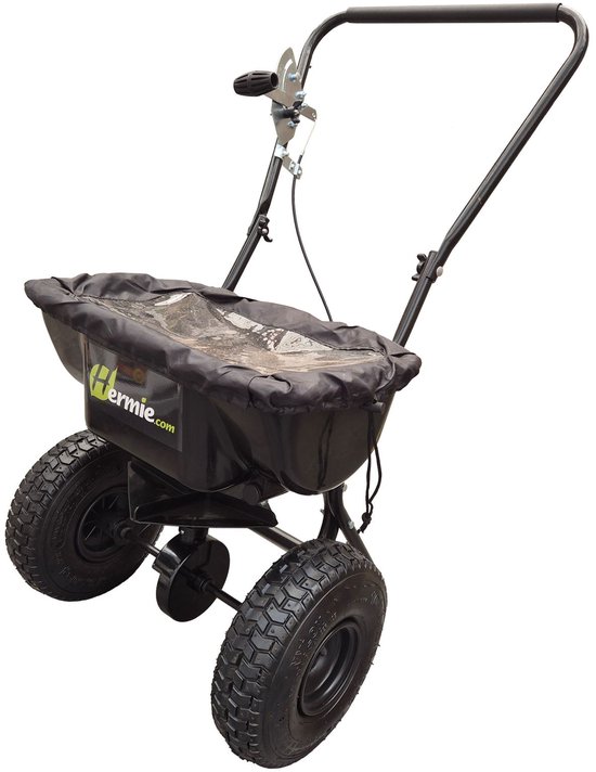 Professionele meststofstrooier Hermie 18 liter - inclusief regenhoes - Compact en wendbaar voor kleinere gazons, zodat je makkelijk manoeuvreert van Merkloos	