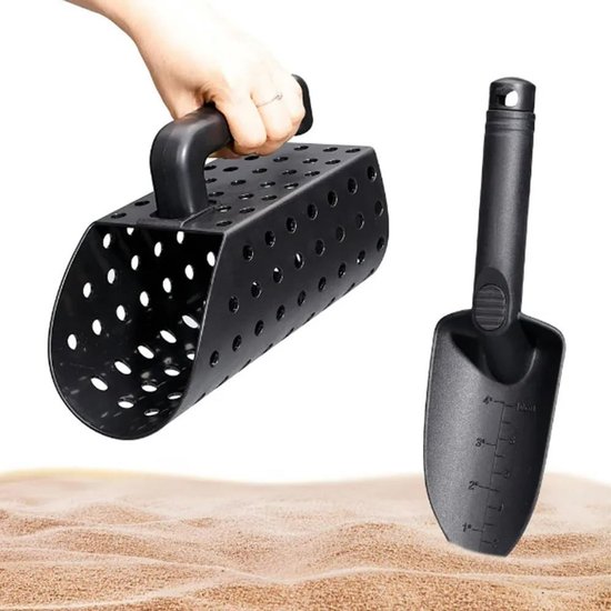 Professionele Metaaldetector Schep en Zeef Set - RVS Zand Schep voor Schatzoeken en Strand van Merkloos	