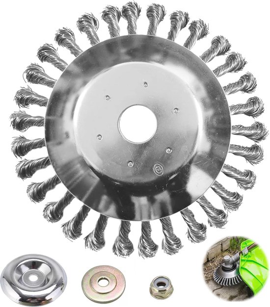 Professionele Onkruidborstel voor Blokbestrating - Ronde Borstel 200 x 25 mm met Gedraaide Staaldraad van Pro