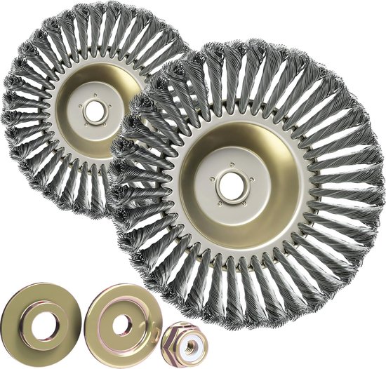 Professionele Onkruidborstel voor Bosmaaier - 2 Stuks, Effectieve Verwijdering van Mos en Onkruid van Pro