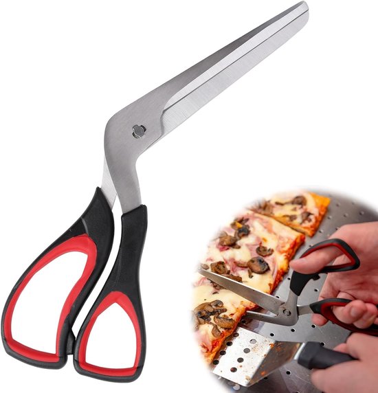 Professionele pizzaschaar - lemmet van roestvrij staal - multifunctionele pizzasnijder - zachte ergonomische handgreep - lengte 27 cm - zwart - ideaal voor pizza en salades van Cosy & Trendy