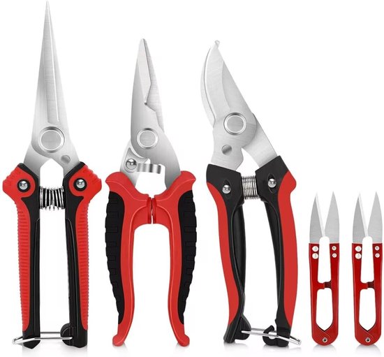 Professionele snoeischaar, 5 stuks snoeiset met opbergtas, snoeischaar, snoeischaar voor planten, bloemen, bonsai, fruit, boomtakken, geschikt om cadeau te geven van Pro