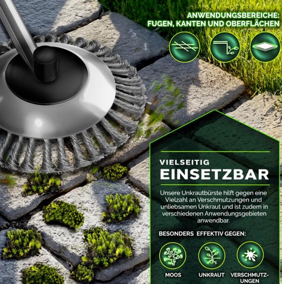 Professionele staaldraad onkruidborstel voor bosmaaiers en draadtrimmers met 25,4 & 20 mm boring, inclusief montagetoebehoren van Merkloos	