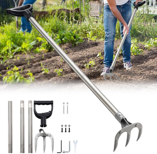 Professionele Tuinhark met Verstelbare Steel en 3 Tanden