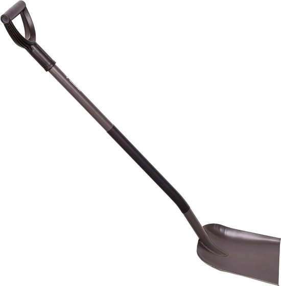 Professionele tuinschep van gehard boorstaal - versterkte spatschep voor bouwplaats en tuin - lengte 124 cm - stalen steel - D-greep - Made in EU van Pro