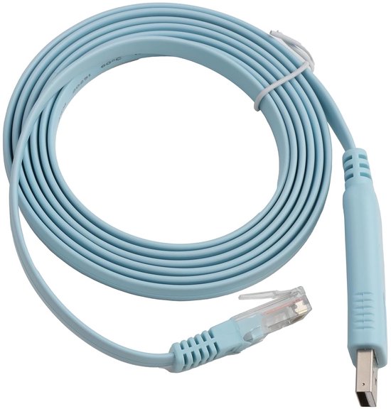 Professionele USB RJ45 consolekabel - aansluitkabel voor terminals - compatibel met Cisco, Ubiquiti, Juniper en meer - 1,8 m - met chip PL2303GT van Mcbazel