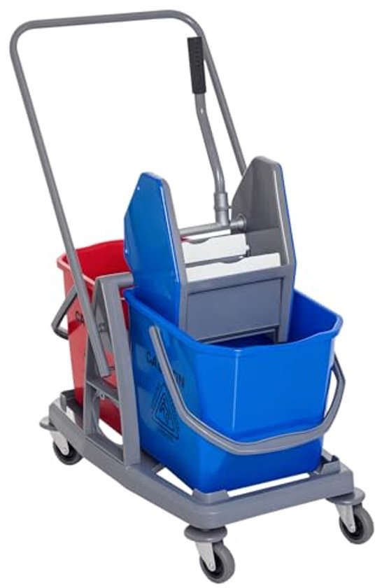 Professionele Waswagen met 2 Emmers en Bakpers - Efficiënte Reiniging voor Thuis van Merkloos	