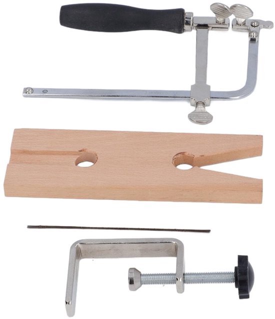 Professionele Zaagset voor Sieraden, 3-in-1 Zaagset, Verstelbaar Zaamframe met 12 Bladen, Klemset voor Tafelspijkers met V-groef, voor Houtwas en Metaal van Merkloos	