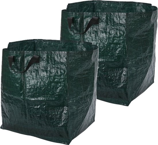 Progarden Tuinafvalzak - 2x - opvouwbaar - groen - 75 liter - bladeren opruimen van ProGarden