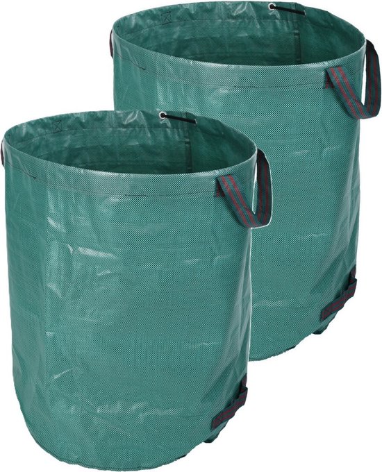 Progarden Tuinafvalzak - 2x - opvouwbaar - groot formaat - groen - 270 liter - bladeren opruimen van ProGarden