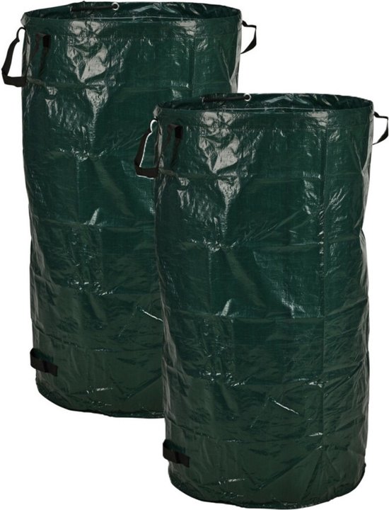 Progarden Tuinafvalzak - 2x - opvouwbaar - rond - antraciet - 238 liter - bladeren opruimen van ProGarden