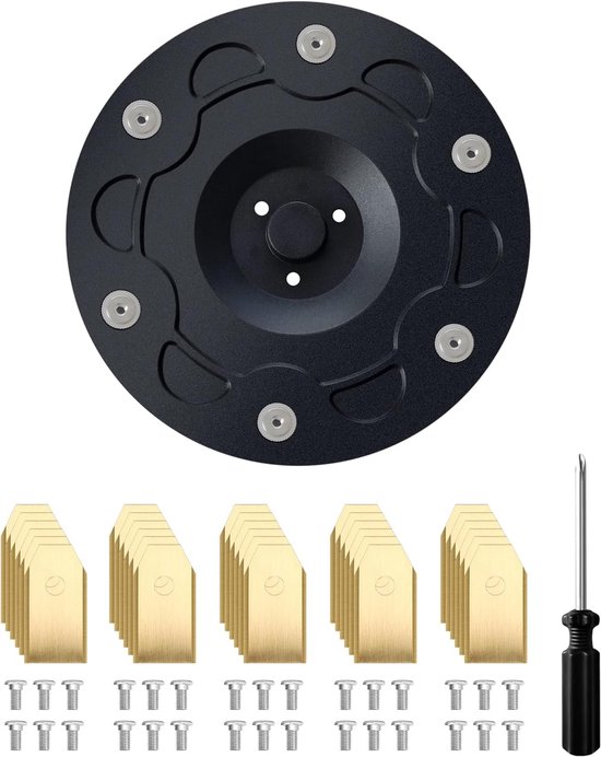 PromoHome Mesplaat en Messen Set voor Segway Navimow i105E/i108E/i205 AWD/i208 AWD/i110E - 6-Messen Maaiwiel - 1x Mesplaat + 30 Messen + Schroeven