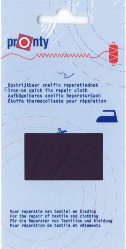 Pronty snelfix Reparatiedoek opstrijkbaar Marine (donkerblauw)  11 x 25 cm katoen van Pro