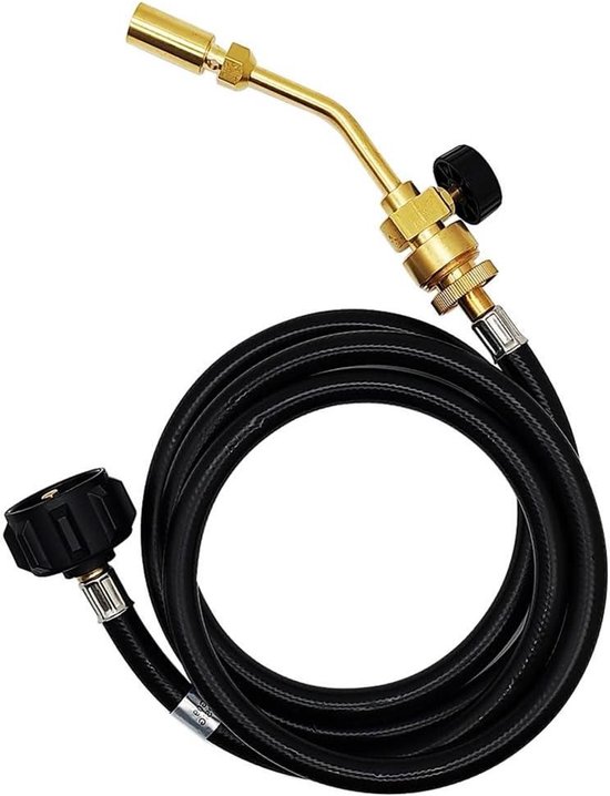 Propaan Torch - Lassoort Soldeerbrander - Precisie Werk - Geïntegreerd Buisontwerp - 1.8 Meter Slang - Zwart Goud