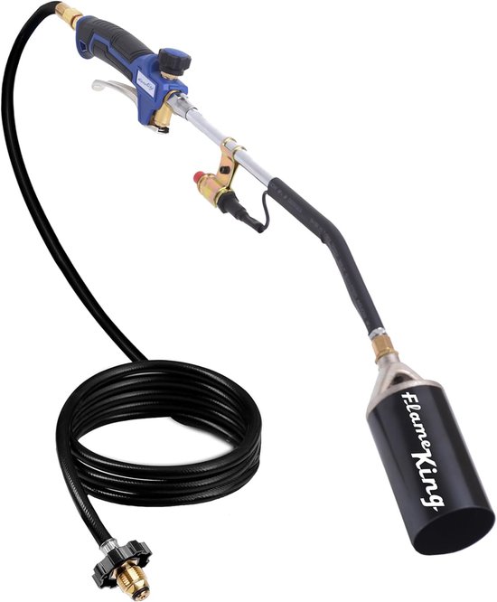 Propaantoorts Kit - Onkruidbrander Brander - Onkruid Verwijderen - 340.000 BTU Kracht - Met 1.8m Slang - Blauw Zwart van Merkloos	