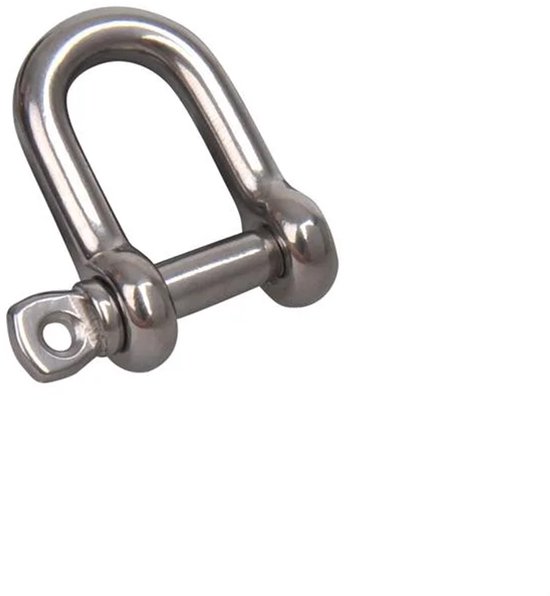 ProPlus D-sluiting kort 6mm - A4 RVS AISI 316 - 1.800 daN van Merkloos	