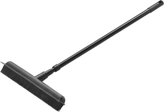 ProPlus Rubberen Bezem met Telescopische Steel - 68 t/m 120 cm - Siliconen - Verstelbare Veger met Steel - Lichtgewicht - Voor Binnen en Buiten - Stalbezem - Grijs van ProPlus