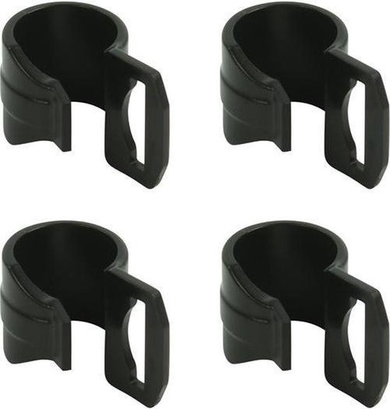 ProPlus Tentclips met sleuf - Kunststof - Voor buizen Ø 20-25 mm - Zwart - 4 stuks van ProPlus