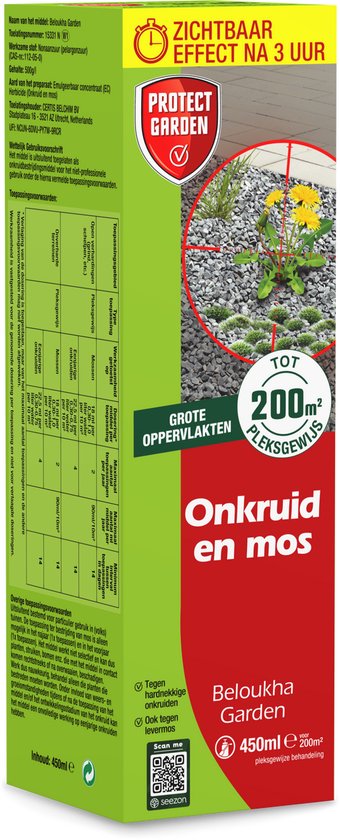 Protect Garden Beloukha Garden Onkruidbestrijder - 450 ml - Onkruid en Mos Bestrijdingsmiddel - Binnen 3 uur Resultaat - Hoog geconcentreerd van Merkloos	