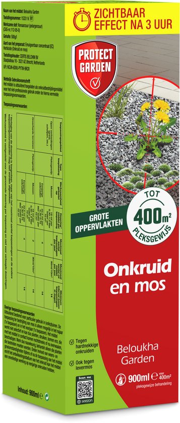 Protect Garden Beloukha Garden Onkruidbestrijder - 900 ml - Onkruid en Mos Bestrijdingsmiddel - Binnen 3 uur Resultaat - Hoog geconcentreerd van Merkloos	