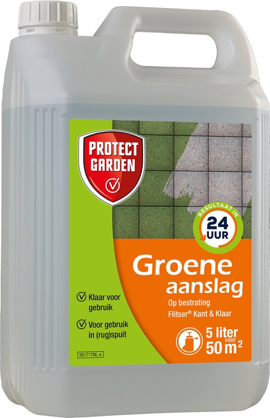 Protect Garden Flitser Groene Aanslag Reiniger Kant-en-Klaar – Groene Aanslag verwijderaar voor terras, oprit & tuinpaden – 5 liter – 50m2 Snel Groene aanslag vrij van Merkloos	