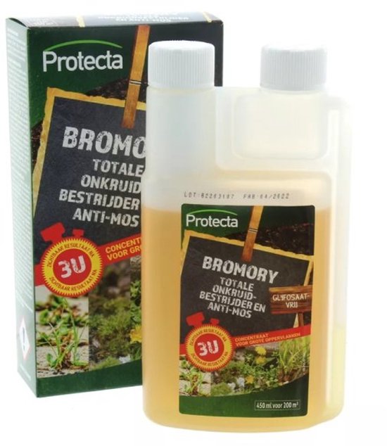 Protecta Bromory tegen onkruid (450 ml/200 m²) - Krachtige Onkruidverdelger - Met gratis cheatsheet