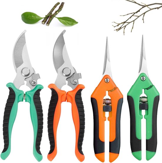 Pruning Shears Bonsai Scissors Tree Shears Harvesting Shears for Bonsai Plants Flowers Vegetables - Set of 4 van Merkloos	