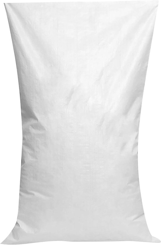 Puinzak Bouwafvalzak - Tuinzak Vuilniszak - Afval Opruimen - Stevig Polypropyleen - 50x80 cm - Wit