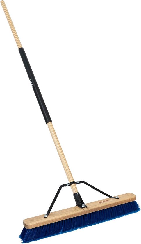 Push Bezem - Veegmachine Stoffer - Opritten Schoonmaken - Dubbele Borstelharen - 60 inch Handvat - Blauw