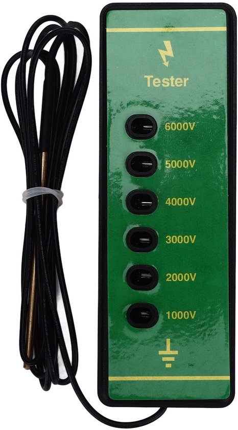 Qcwwy Electric Fence, Voltage Tester, 6 Indicator Lights, High Voltage, 1000-6000V, Animal Fence, Fault Detector, Fence Detector for Farms, Home Gardens, Livestock Enclosure van Qcwwy