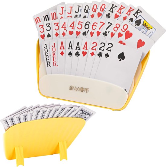 QIMEI-SHOP Kaarthouder voor speelkaarten, kunststof, voor kinderen, volwassenen, senioren, 2 stuks van Merkloos	