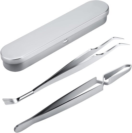 QIMEI-SHOP Tekentang 2-in-1 tekentang voor honden gereedschap tekenverwijderaar van roestvrij staal voor katten paarden dieren mensen van QIMEI-SHOP