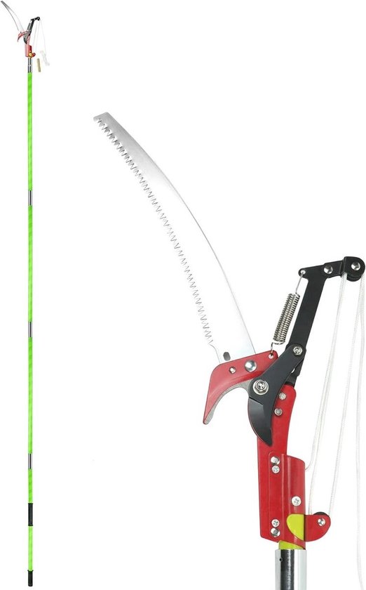 QPFO® Telescopische Snoeizaag – Uitschuifbaar tot 4 Meter – SK5 Mangaanstalen Zaagblad – Lichtgewicht Glasvezelsteel – Voor Boom en Takken van Merkloos	