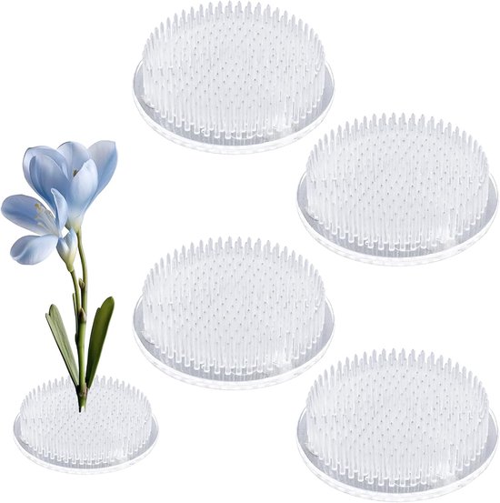 QTTVBTNA – 4 Stuks Bloemenkikker – Ronde Kunststof Ikebana Frogs – Japanse Bloemschik Houder met Zuignappen – Voor DIY Bloemarrangement en Tafeldecoratie – 70 mm – Transparante