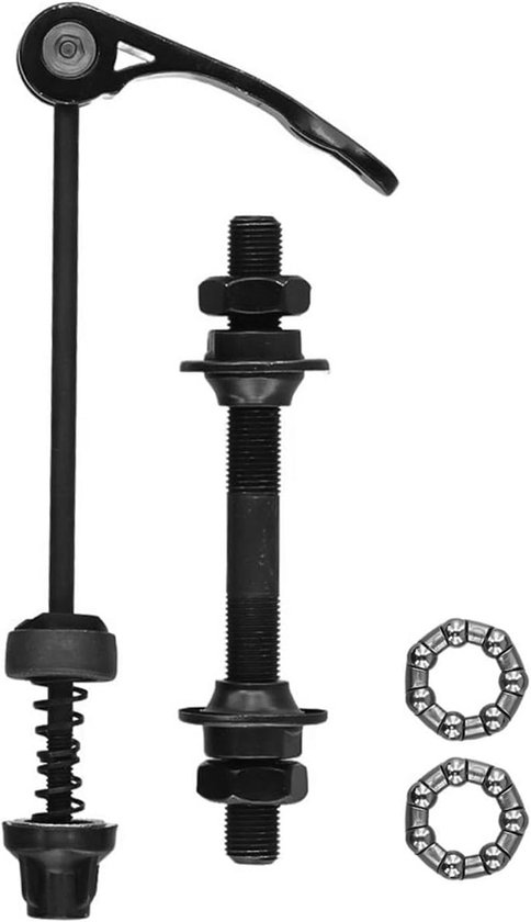 Quick Releases Set - Fiets As Wiel Hub Voor- en Achteras - Quick Release Spies met 25mm (1/4) Wiel Hub Stalen Bal - Geschikt voor Racefiets en Mountainbike van Merkloos	