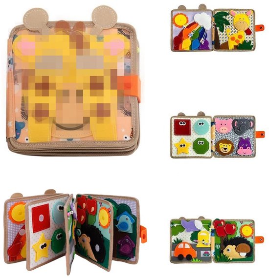 Quiet Book - Montessori Interactive 3D Toy - Busy Board voor 1 Jaar - Sensory Board voor Kids - Activiteitenboek voor Jongens en Meisjes - Peuters van Merkloos	