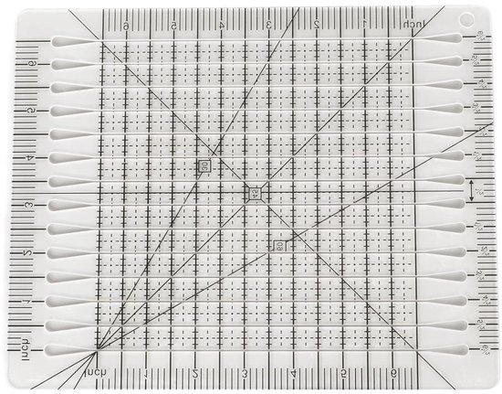 Quilting Ruler, Transparent Acrylic Precise Scale Ruler Square Multifunction Ruler With Black Grid Line For Sewing Needlework van Merkloos	