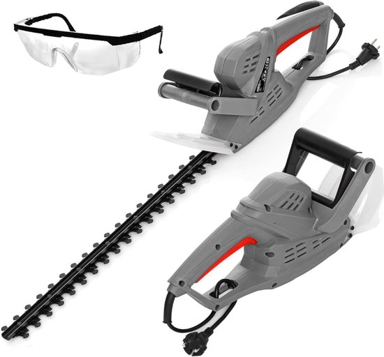 QUOVO® Heggenschaar Electrisch - Heggenschaar - Grastrimmers - Grijs/Rood- 89cm x 13cm x 16cm