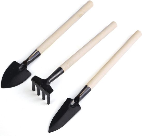QUVIO Mini tuingereedschap / Tuinsetje / Tuingereedschap / Kweekset gereedschap - Set van 3 van QUVIO