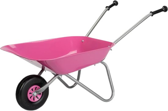 Quvo® Kruiwagen Kind - Kruiwagen Speelgoed - Tuingereedschap Kind - Roze - 50 cm x 38 cm x 13 cm