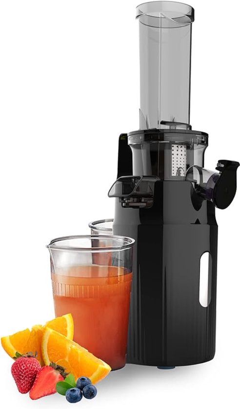 Quvo® Sapcentrifuges Groenten En Fruit – Slowjuicer Met 3 Snelheden – Sapcentrifuge 300ml - slow juicer – Zwart - 14cm x 36cm x 13cm van Quvo®