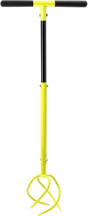 QWORK® Twist Tiller Handmatige Cultivator, Tuinhark Gereedschap, Verticuteerder, Onkruidverwijderaar, met T-Handvat en Stalen Schachtpunten.