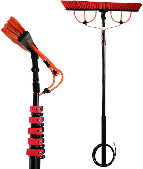 Raamreinigingsset Telescoop - Zonnepaneel Borstel - Hoge Ramen Wassen - Uitschuifbaar tot 12 meter - 55 cm Borstelkop - Niet gespecificeerd