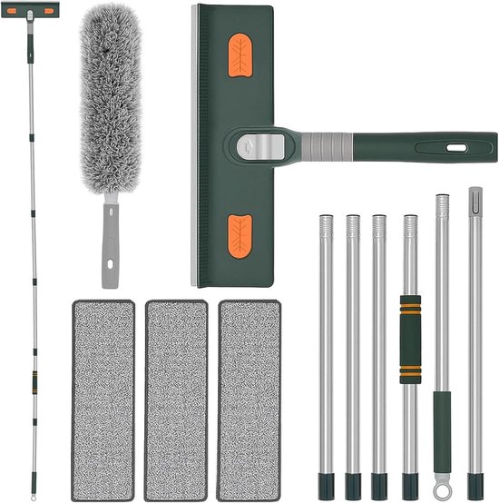 Raamwisser Telescoopsteel - Ramenwasser Set - Streeploos Ramen - 2-in-1 Functionaliteit - 250 cm Lengte