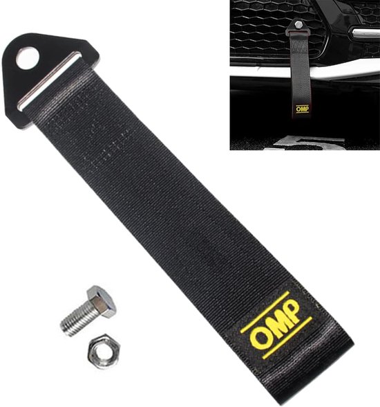 Racing auto aanhangertouw - racing-sleepriem - sleeplus - universeel - zeer sterk sleeptouw - nylon sleeplijn - multifunctionele tractietouw - zwart - voor auto’s en motors van ProPlus