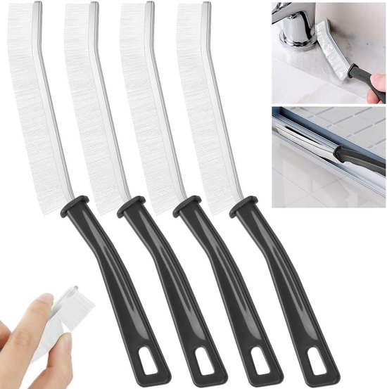 Radiatorborstel - Wit - Set van 4 - Nylon Borstels met Ergonomisch Handvat - Voor Diepe Spleet- en Hoekreiniging