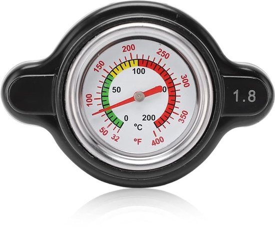 Radiatordop met temperatuurmeter - 1,8 bar hoge druk radiatorafdekking - thermometer - radiatorafdekking - temperatuurmeter