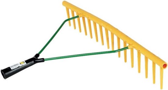Rake - 16 teeth handle holder ø 27 mm without handle for hay/grass/leaf, made of polypropylene